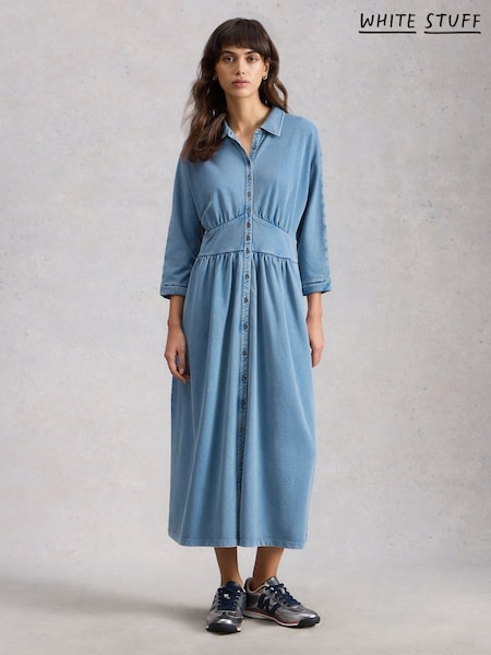 White Stuff Blue Lottie Jersey Denim Dress (V53737) | AED437