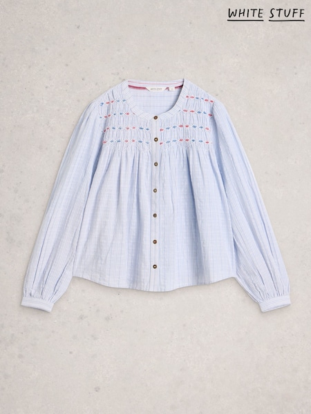 White Stuff Blue Sammy Smock Top (V53743) | $172
