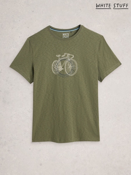 White Stuff Green Abersoch Cogs Graphic T-Shirt (V53773) | Rp 597,000