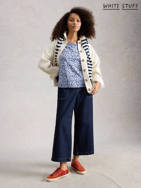 White Stuff Blue Weaver Jersey T-Shirt (V53863) | $112