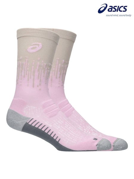 Pink - Regular Asics Performance Run Crew Socks