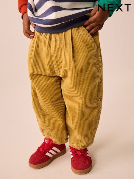 Yellow - Textured Corduroy Pull On Trousers (3mths-7yrs)