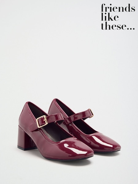 Fäulnis-Patent - Friends Like These Round Toe Mid Block Heel Mary Jane Court Shoes