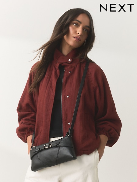 Black - Leather Belted Cross-body Bag