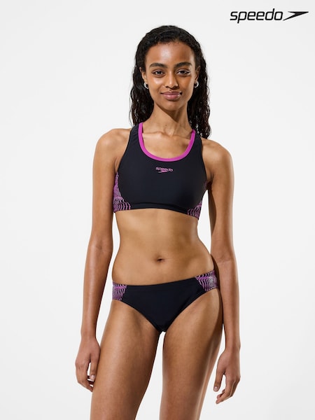 Schwarz - Speedo Placement Racerback Bikini Set
