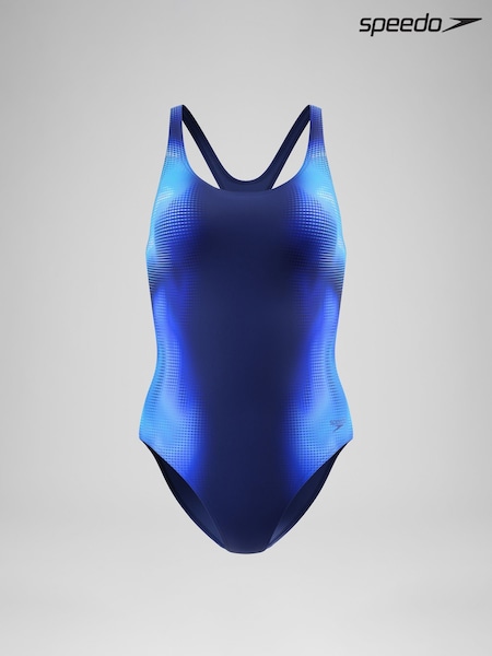 Blue - Speedo Print Medalist Swimsuit