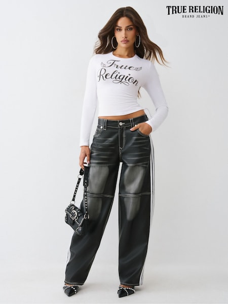 True Religion White Crystal Side Rouch Baby Long Sleeve T-Shirt (V55114) | 8,550 RSD