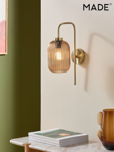Made.com Briz Ribbed Glass Wall Light