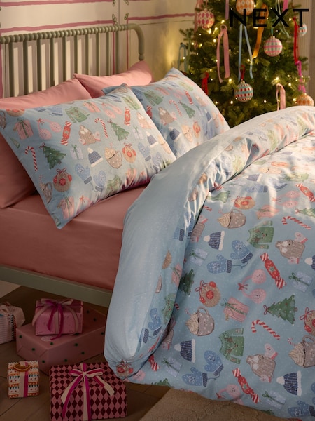 Christmas Reversible Duvet Cover And Pillowcase Set