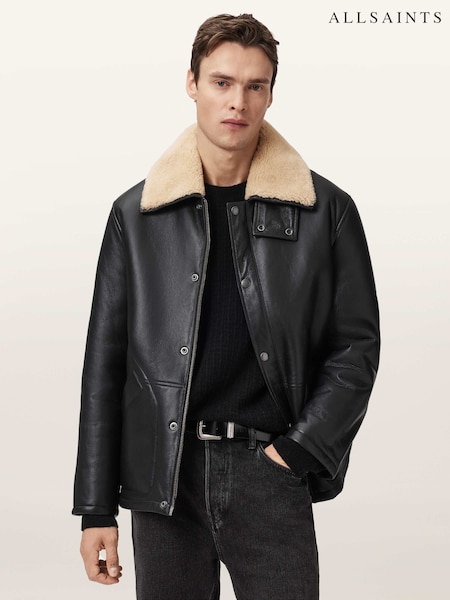 AllSaints Black Deunia Shearling Coat (V55631) | €1,459