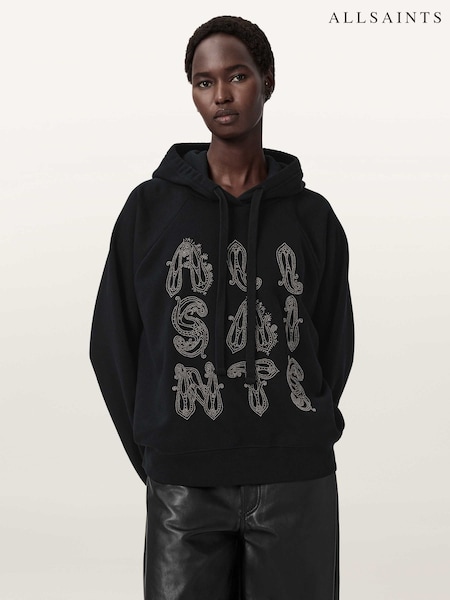 AllSaints Black Ella Talon Hoodie (V56021) | AED926