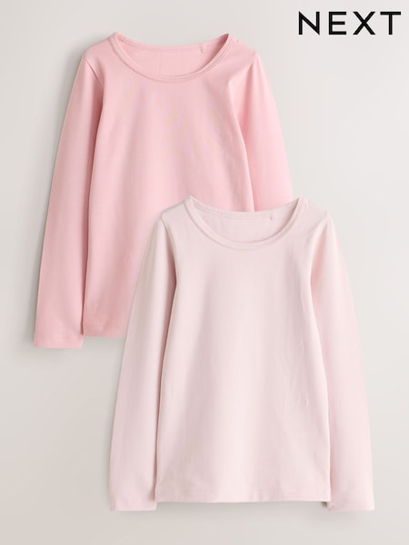 Pink - Long Sleeve Vests 2 Pack (1.5-16yrs)