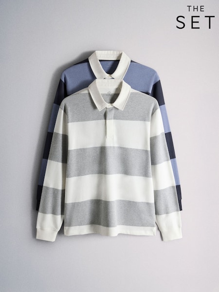 Blue/Navy Stripe - Regular The Set 2pk Rugby Tops