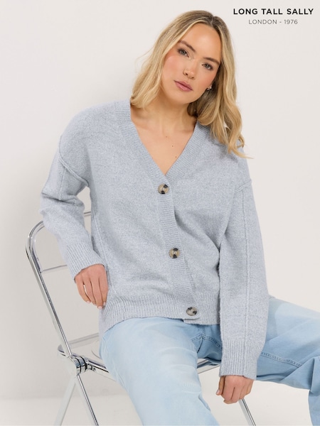 Blå - Long Tall Sally Seam Detail Cardigan (V56397) | kr565
