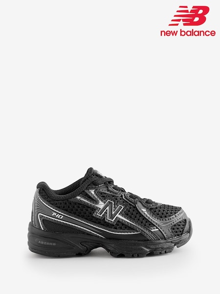Black - New Balance 740 Bungee Lace Infant Trainers