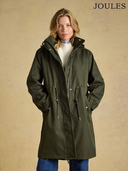Khaki Zeleno - Stormwell Waterproof Longline Raincoat With Hood
