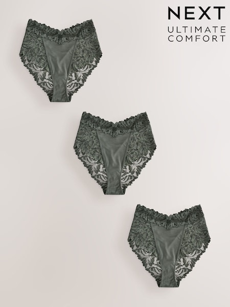 Vert - Culotte en dentelle Ultimate Comfort 3 Pack