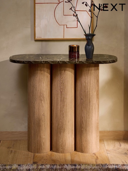 Oak Effect Console Table