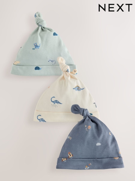 Blue Mini Character - Baby Beanies 3 Pack (0-18mths)