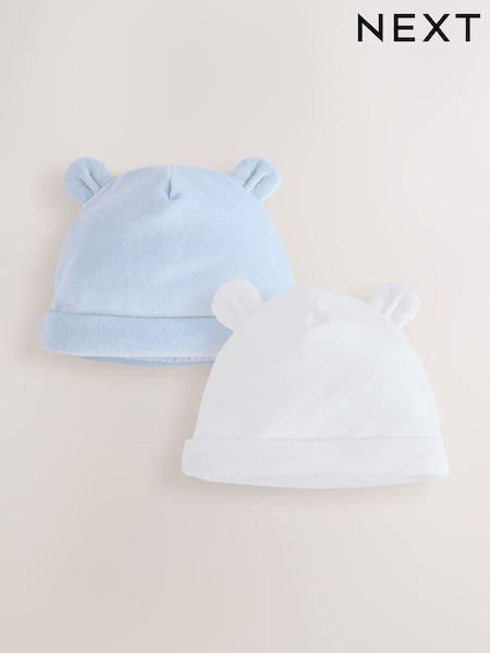 Blue and White - Baby Beanies 2 Pack (0-12mths)