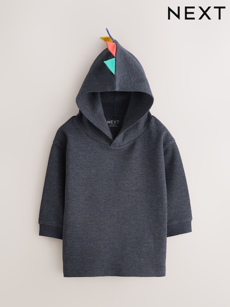 Navy Dinosaur Spike - Long Sleeve Hoodie (3mths-7yrs)