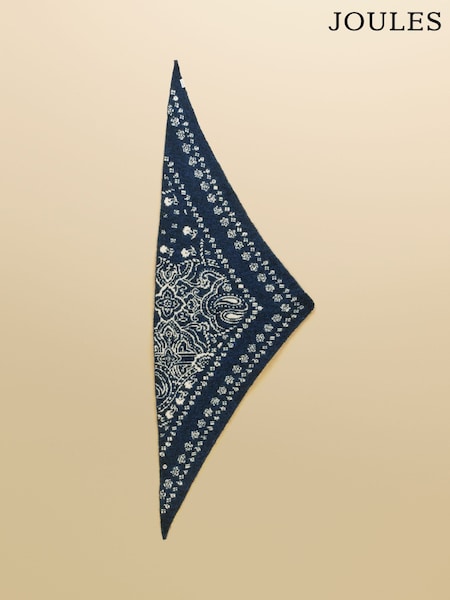 Blue & White Bandana Reversible - Joules Kendra Triangle Scarf