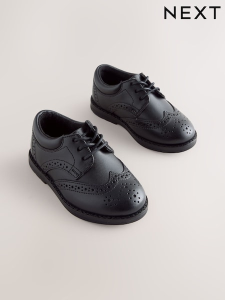 Black - Lace Up Brogue Shoes