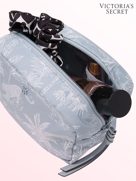 Blue Palm Print - Victoria's Secret Makeup Bag