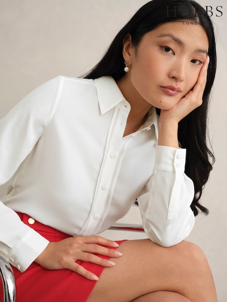 Hobbs White Louisa Shirt (V57145) | $171