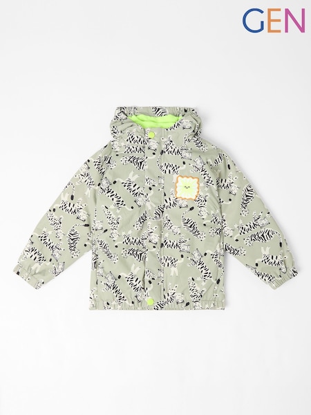 GEN Tiger Print Shower Resistant Raincoat (V57159) | 253 LEI