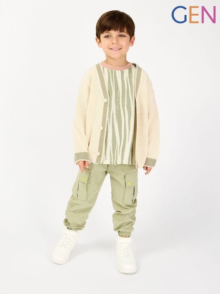 GEN Cream Tipped Cardigan (V57161) | Kč1,190