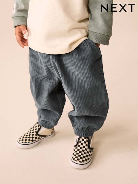 Blue - Cord Cuffed Joggers (3mths-7yrs)