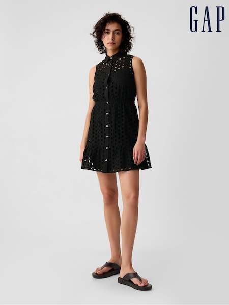 Gap Black Eyelet Tiered Mini Dress (V57206) | €31