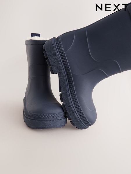 Navy - Warm Lined Wellies
