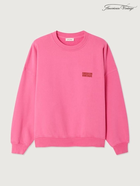 American Vintage Pink Plizzy Sweat Top (V57593) | AED786