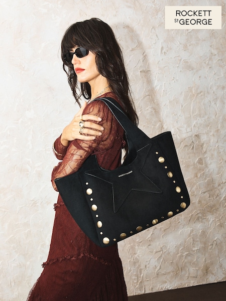 Black - Rockett St George Studded Shoulder Bag