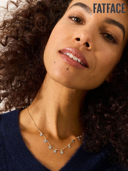 Zlatno Tone - Fatface Daisy Chain Necklace