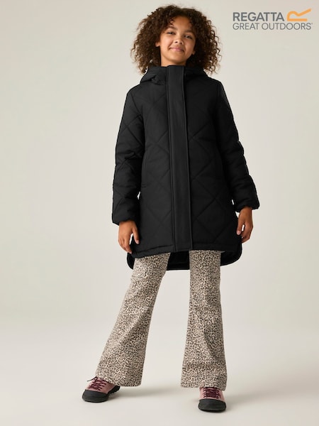 Negro - Regatta Infantil Elryse Chaqueta guateada