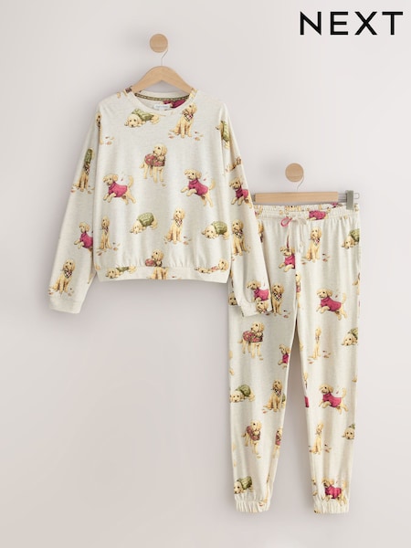Oatmeal Autumnal Charlie The Cockapoo - Long Sleeve Pyjamas Set