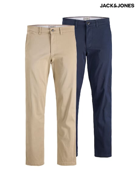 JACK & JONES Grey Relaxed Fit 2 Pack Chino Trousers (V58655) | €74