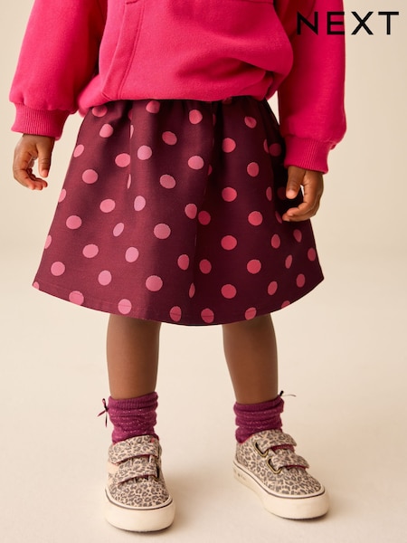 Pink/ Red Spot - Pullon Skirt (3mths-7yrs)