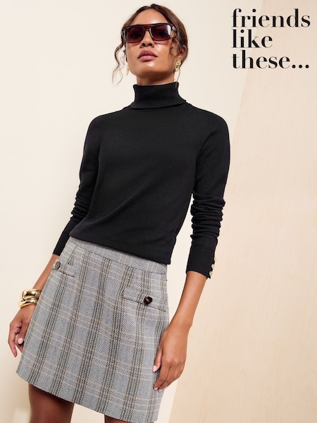 Black - Friends Like These Roll Neck Knit Jumper