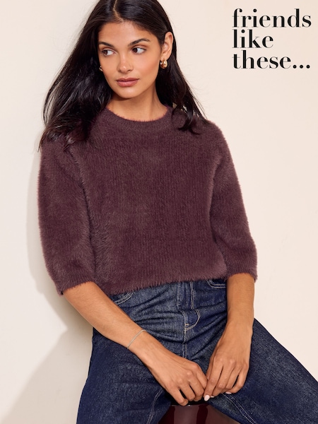 Berry Pink - Friends Like These Eyelash Knit T-shirt