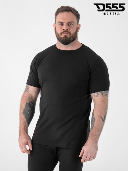 D555 Black MOTHERWELL Thermal Short Sleeve T-Shirt (V59102) | €26.50
