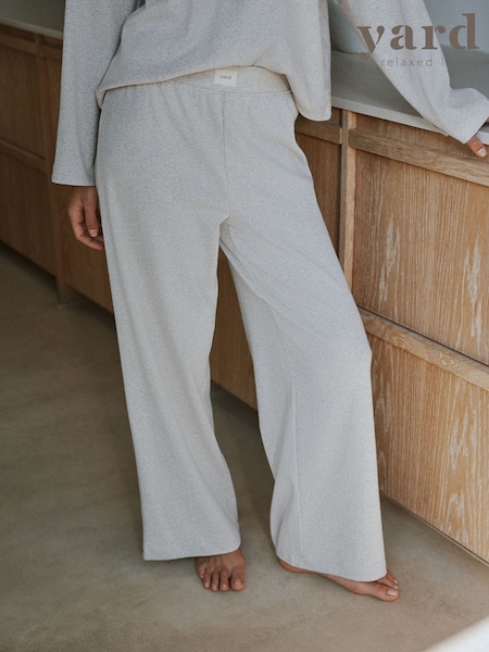 Oatmeal - Relaxed Ribbed Cotton Rich Lounge Trousers