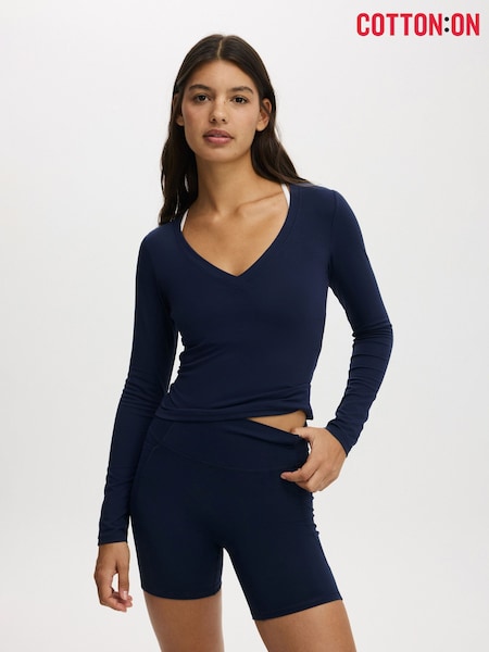 Cotton On Blue Ultra Soft Plunge Front Long Sleeve Top (V59258) | $56