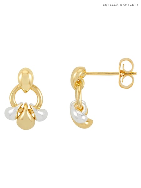 Estella Bartlett Mixed Metal Tiered Round Droplet Earrings (V59508) | ‏126‏₪