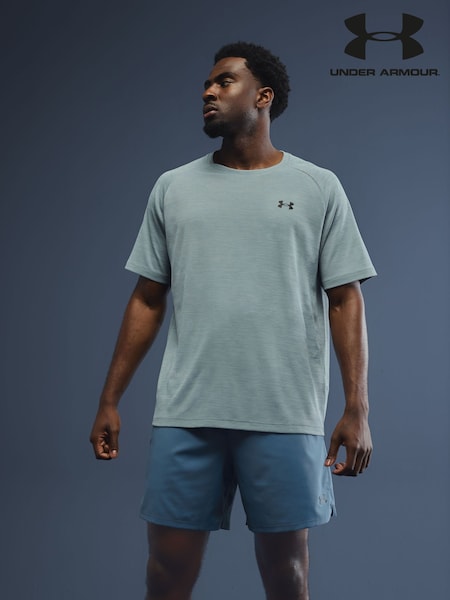 Blue - Regular Under Armour Tech Textured Short Sleeve Crew T-shirt