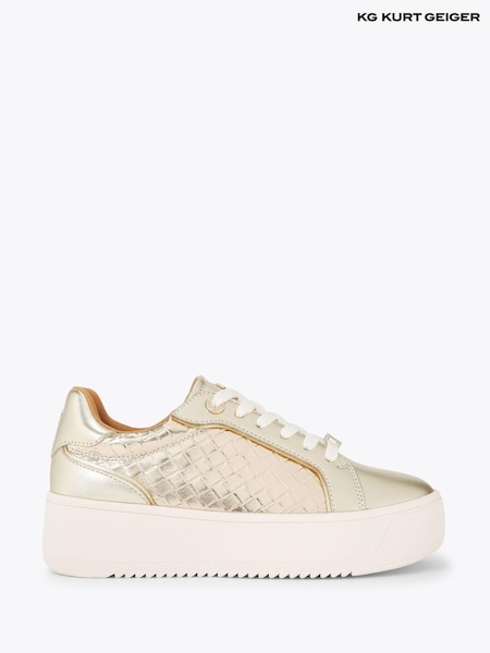KG Kurt Geiger Gold Lighter Weave Trainers (V59609) | AED751