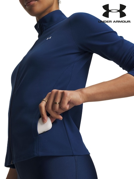 Zils - Under Armour Motion sporta krekls ar pilnu rāvējslēdzēju